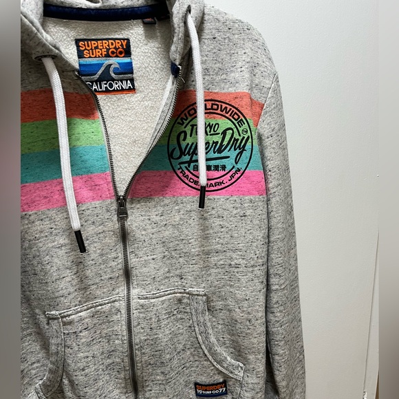 Superdry And Co Ticket Type Stripe Zip Hoodie. Small - Picture 5 of 7